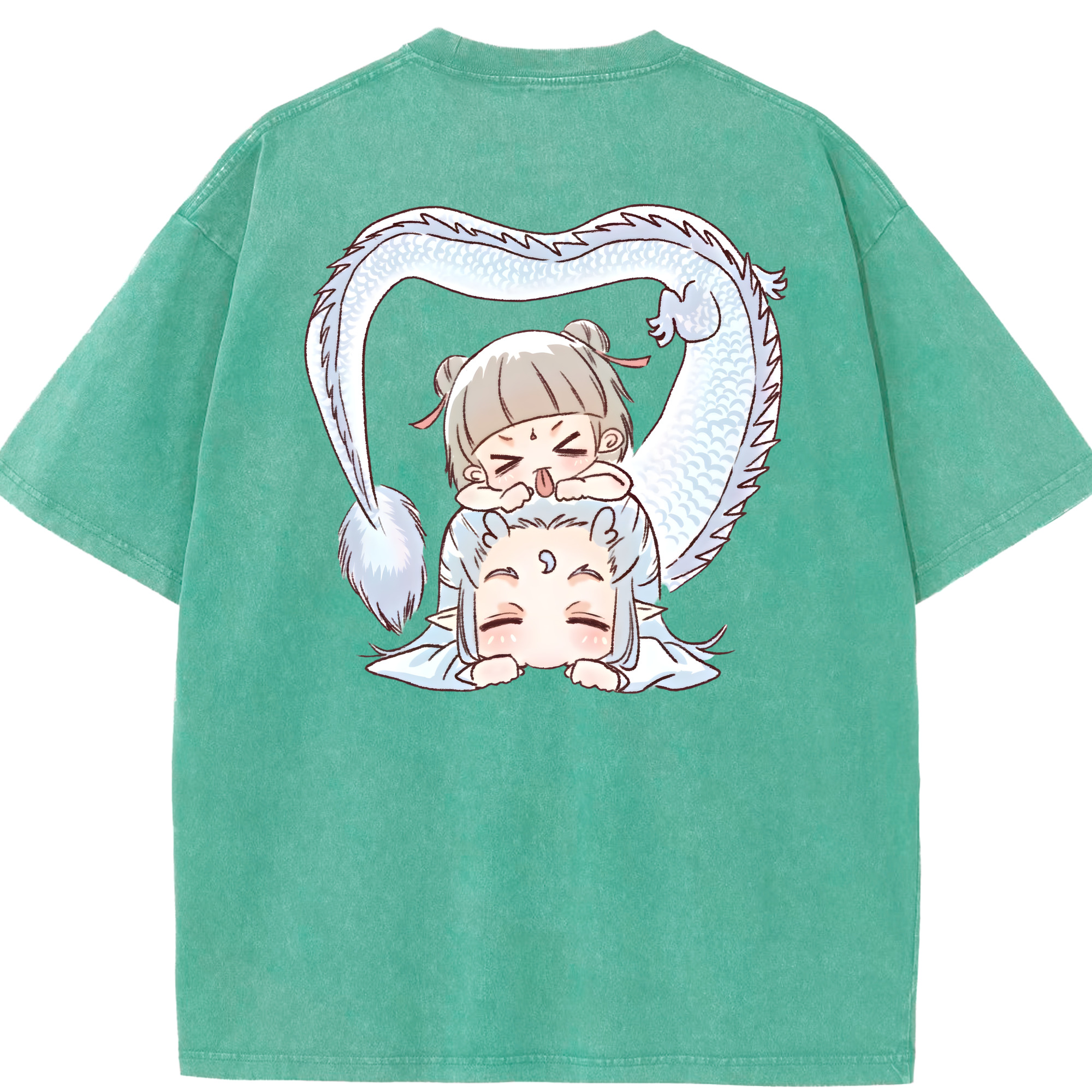 （画像用） Ne Zha 2 ナタ 魔童の大暴れ 綿100% ヴィンテージ風 半袖Tシャツ（背面プリント）